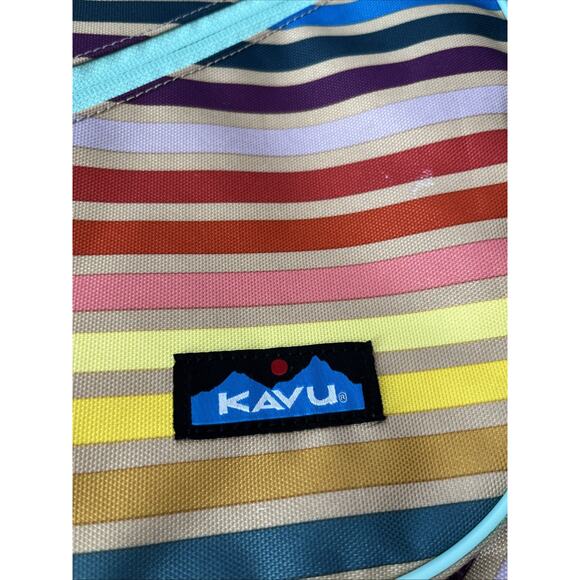 KAVU Rope Sling Backpack Brand EUC Rainbow Stripes FAST SHIPPING Colorful - Picture 3 of 9